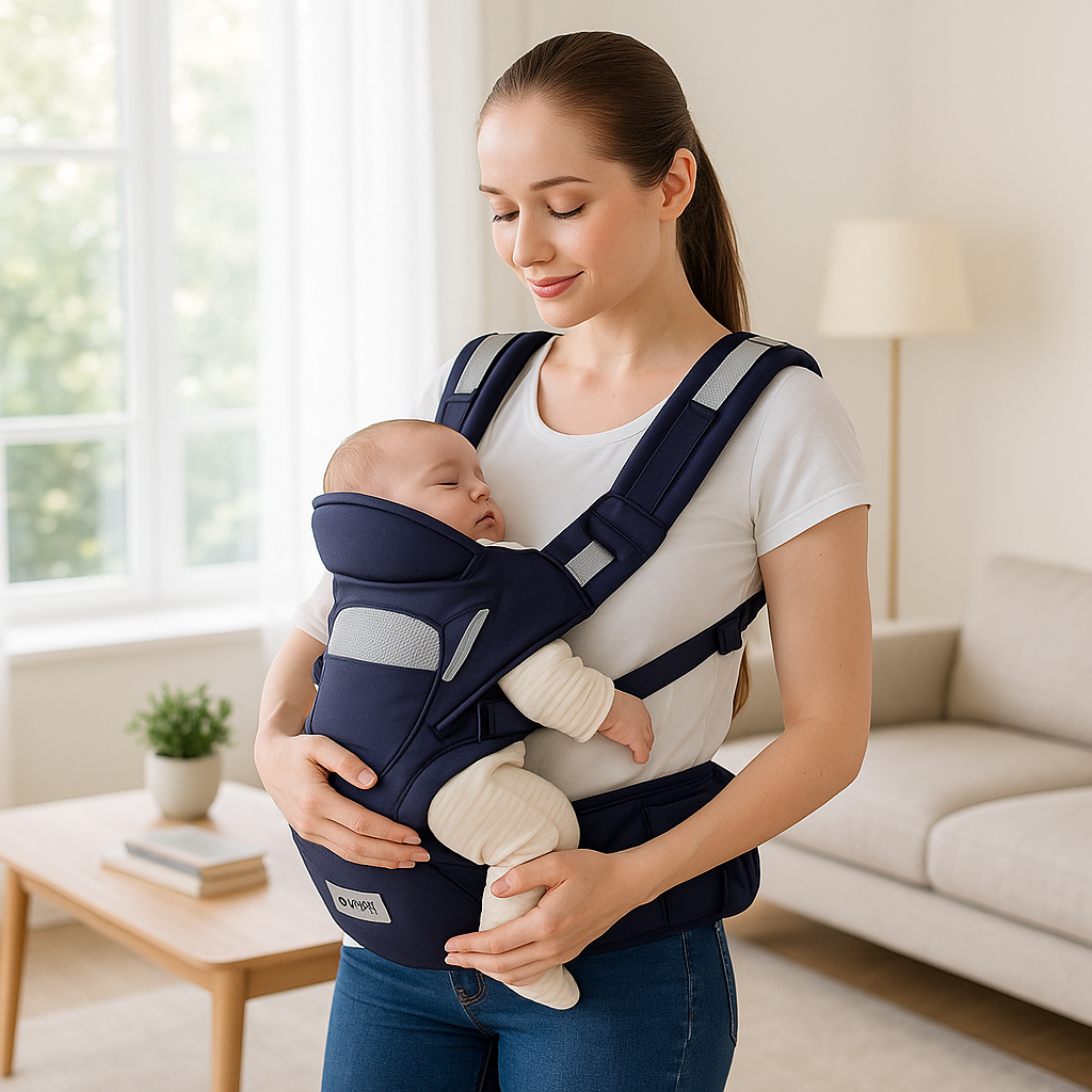 Porte-bébé ergonomique 6-en-1 avec siège hanche utilisé par maman et bébé