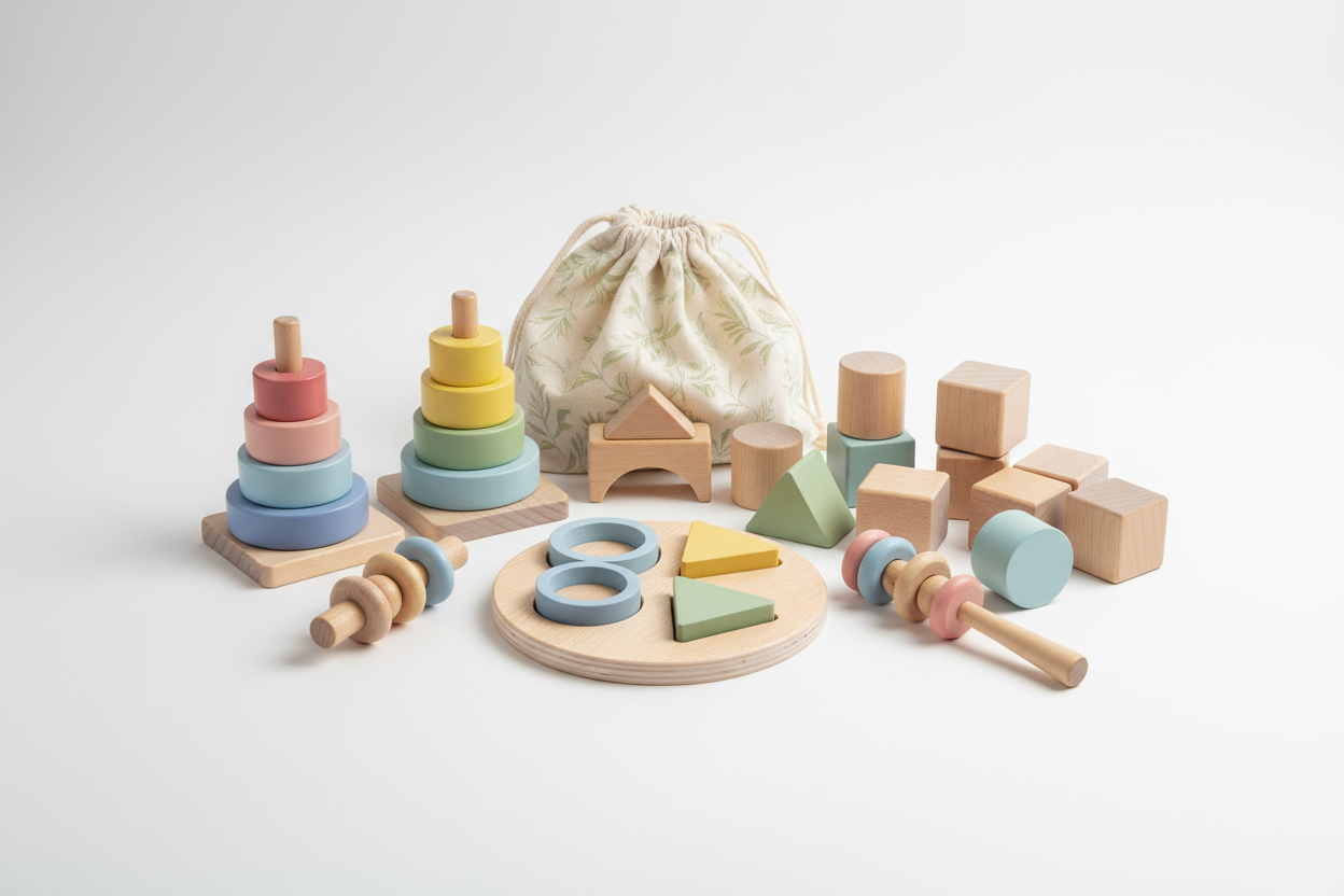 Jouets Montessori en Bois Naturel