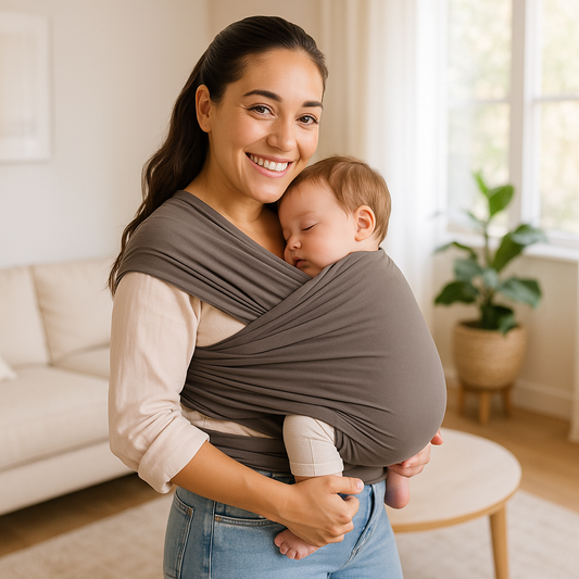 Écharpe de portage bébé en tissu doux et respirant"