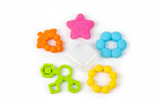 Hochets Sensoriels en Silicone - Éveil et Soulagement des Poussées Dentaires